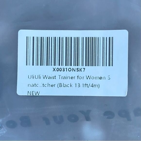 NWT New Womens UliUli Black Waist Trainer Tummy Wrap 13 ft. Size Small - Picture 4 of 4